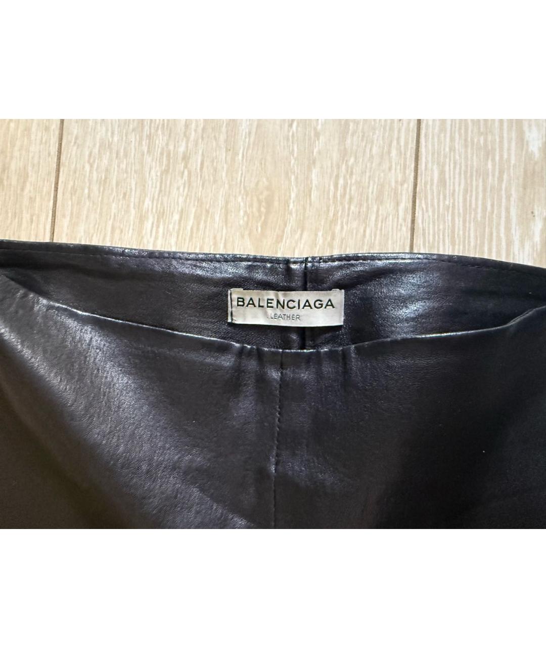 BALENCIAGA Черные кожаные леггинсы и велосипедки, фото 3