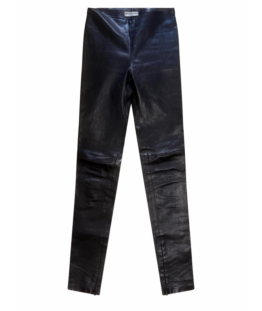 BALENCIAGA Черные кожаные леггинсы и велосипедки, фото 1