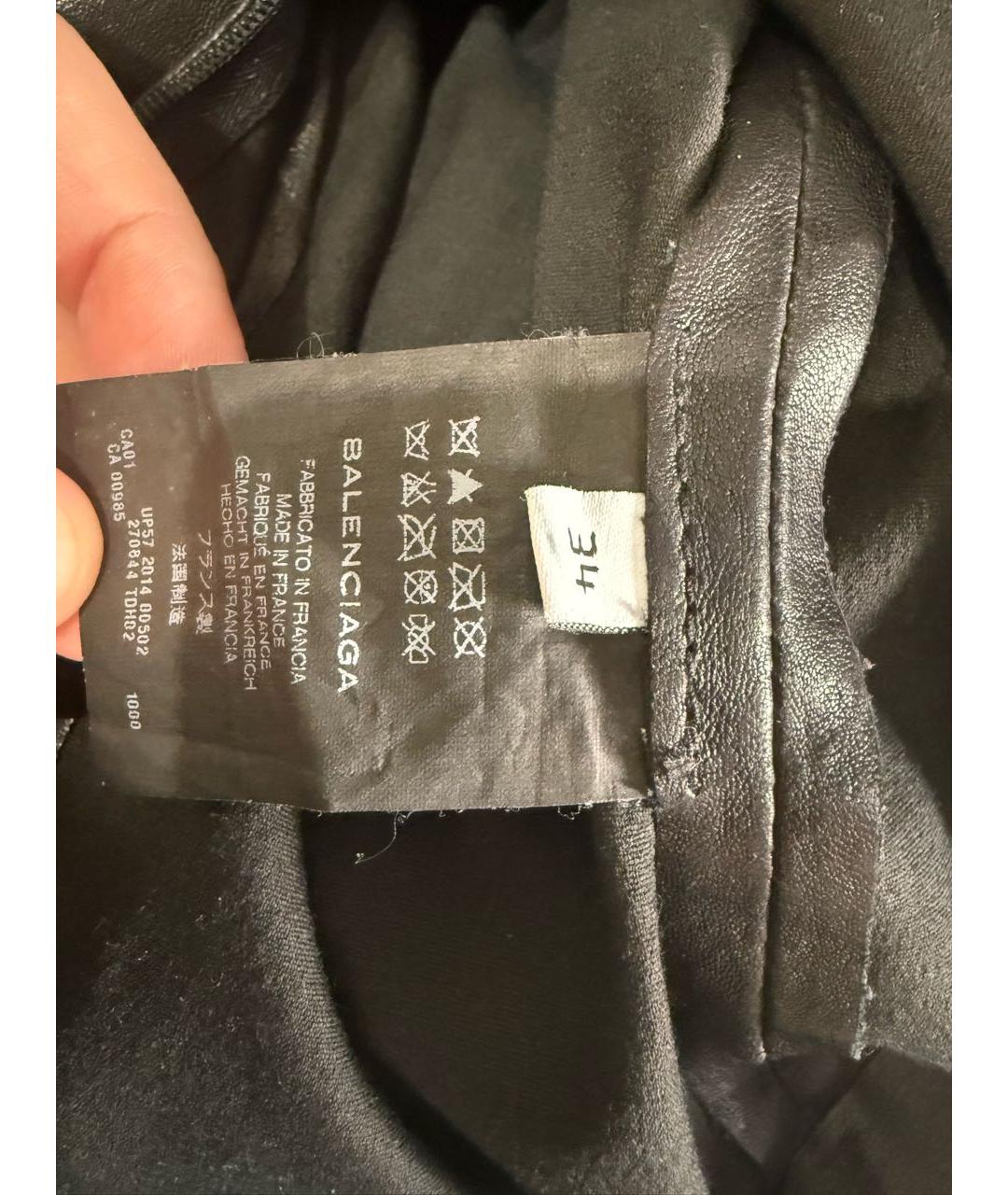 BALENCIAGA Черные кожаные леггинсы и велосипедки, фото 5