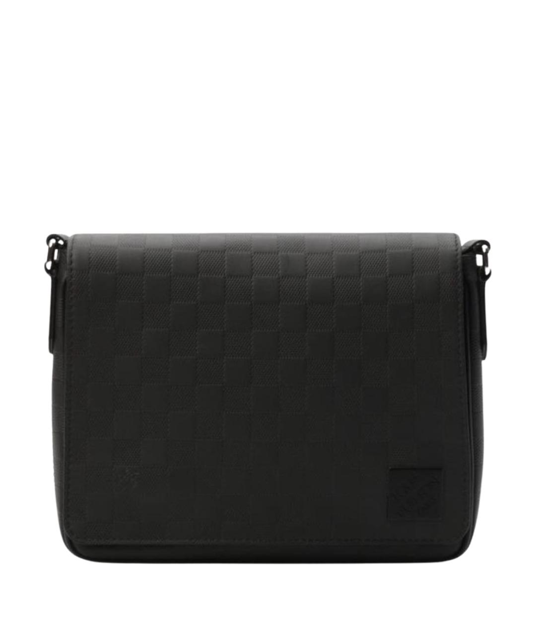 LOUIS VUITTON Черная кожаная сумка с короткими ручками, фото 1