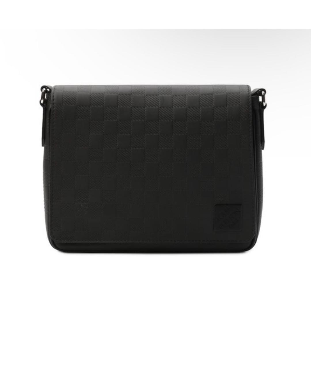 LOUIS VUITTON Черная кожаная сумка с короткими ручками, фото 5