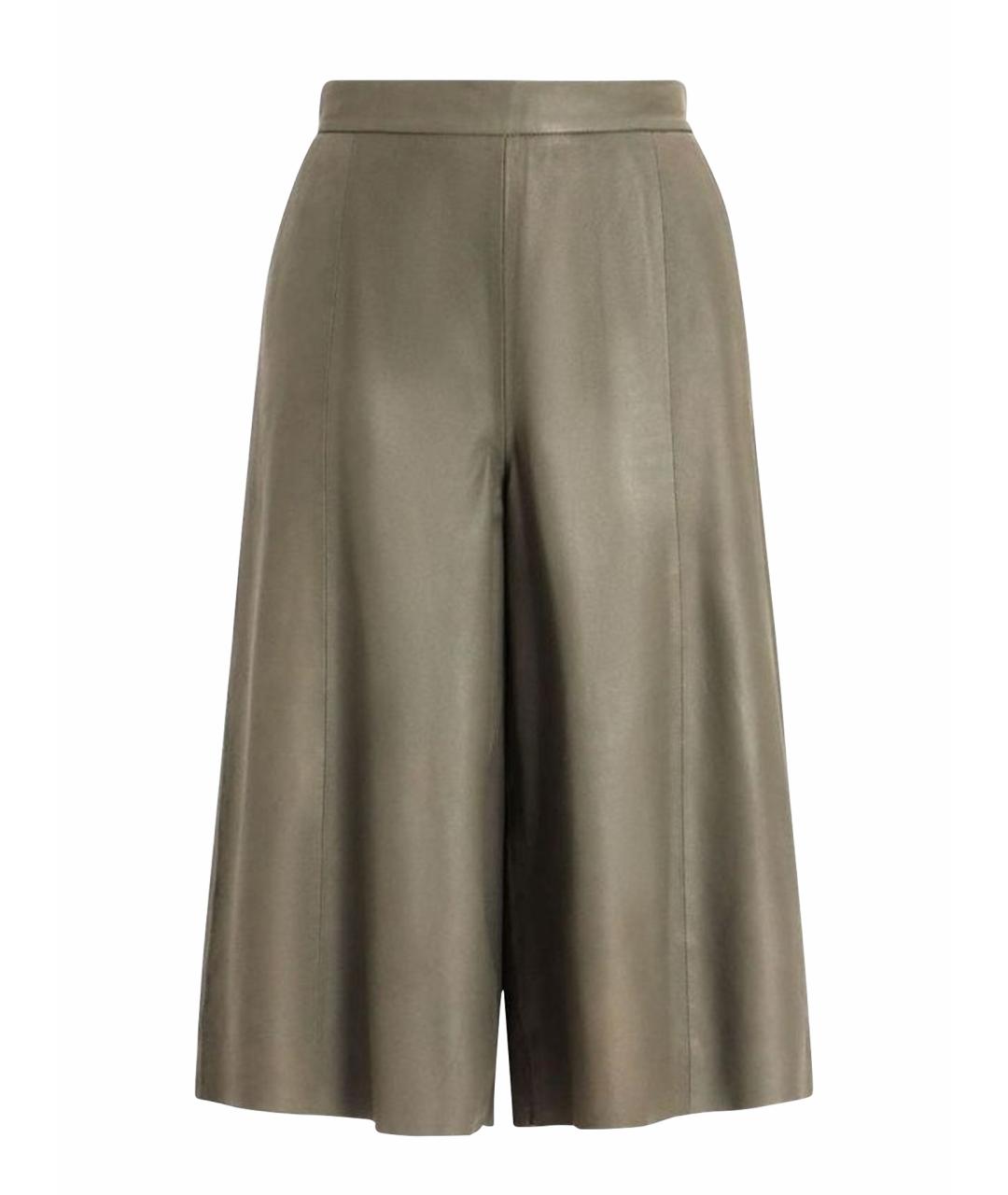 WEEKEND MAX MARA Хаки кожаные кюлоты, фото 1