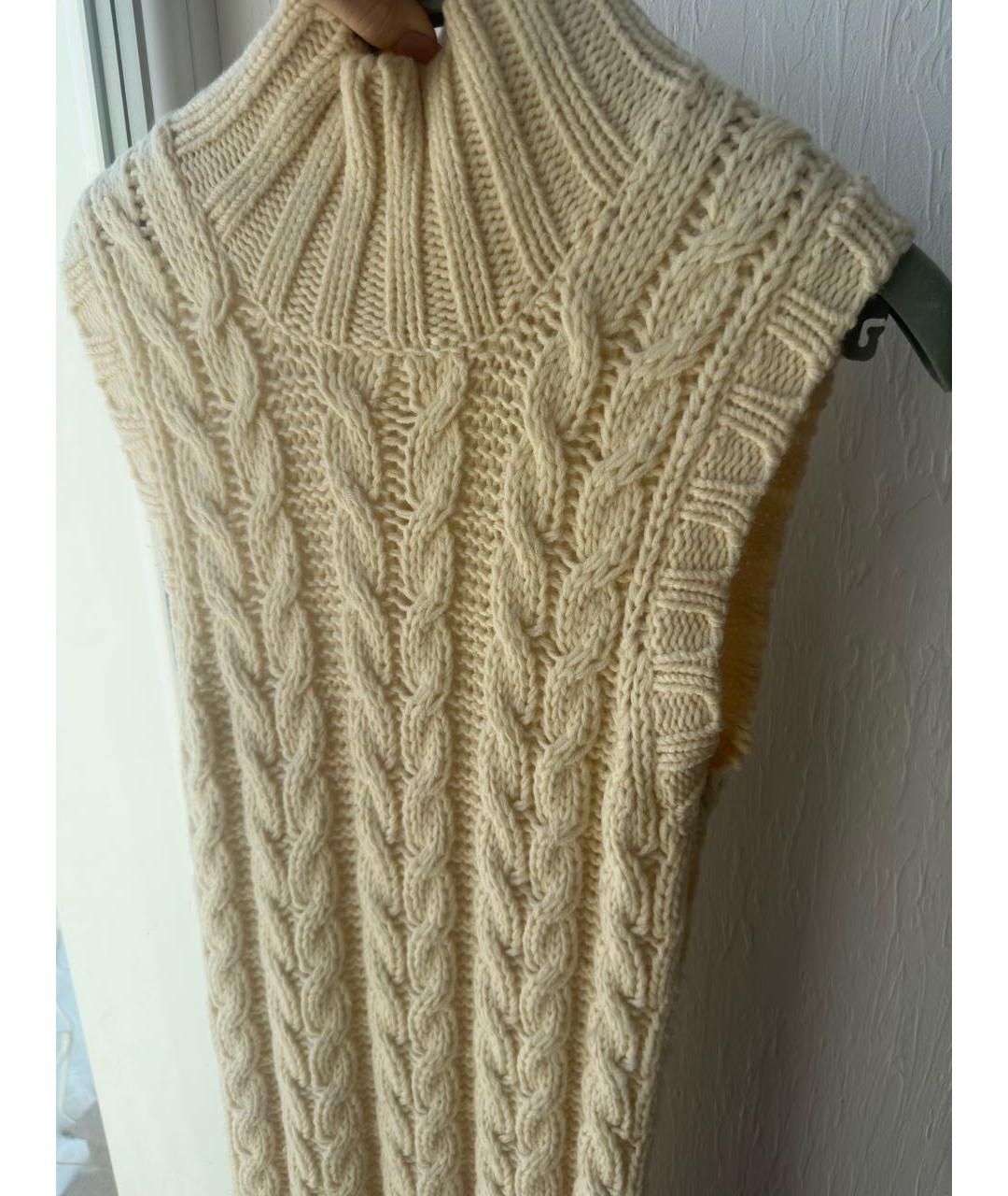 JOHN GALLIANO Белое шерстяное повседневное платье, фото 4