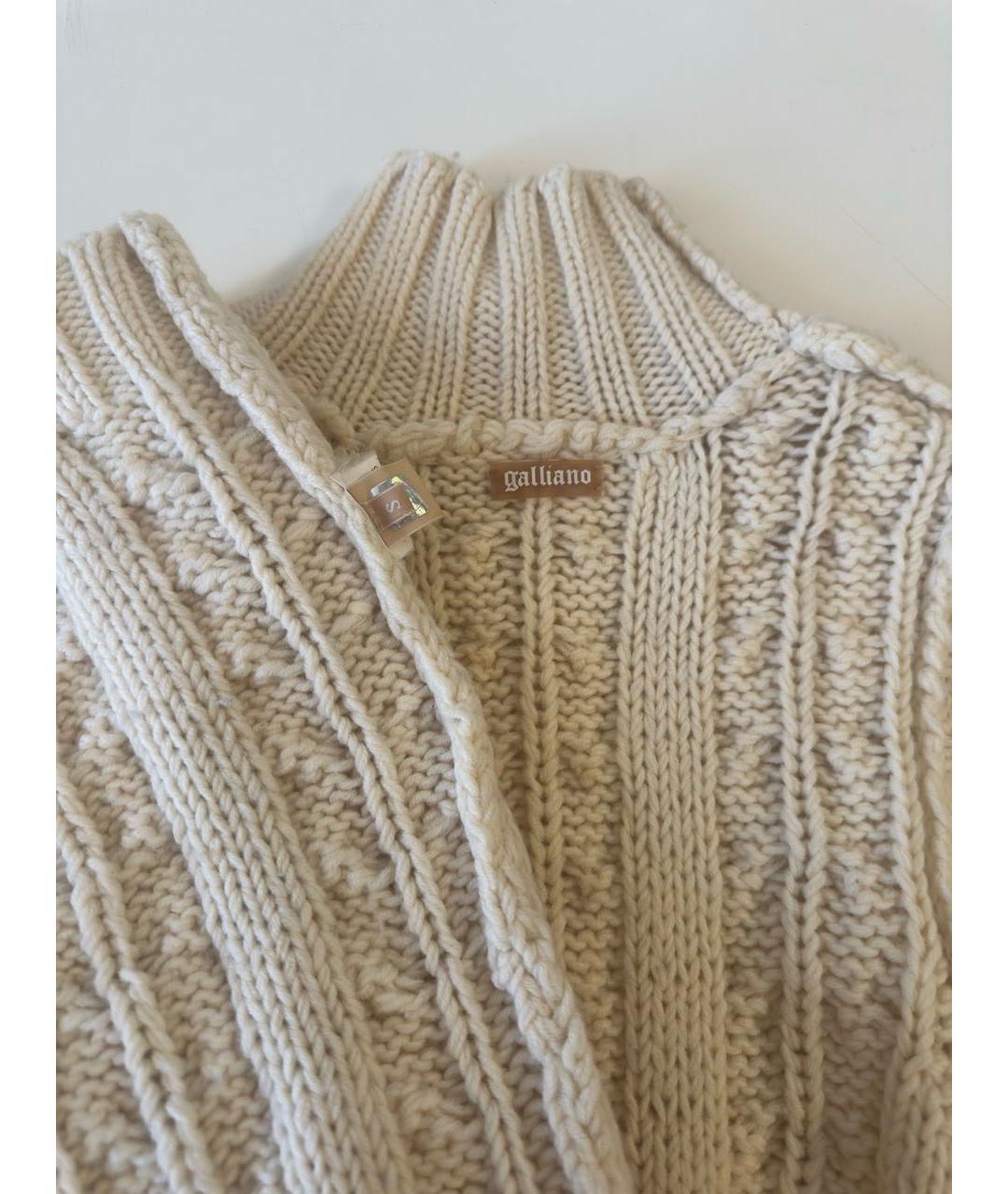 JOHN GALLIANO Белое шерстяное повседневное платье, фото 3