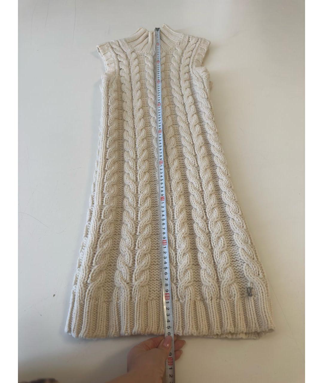 JOHN GALLIANO Белое шерстяное повседневное платье, фото 5