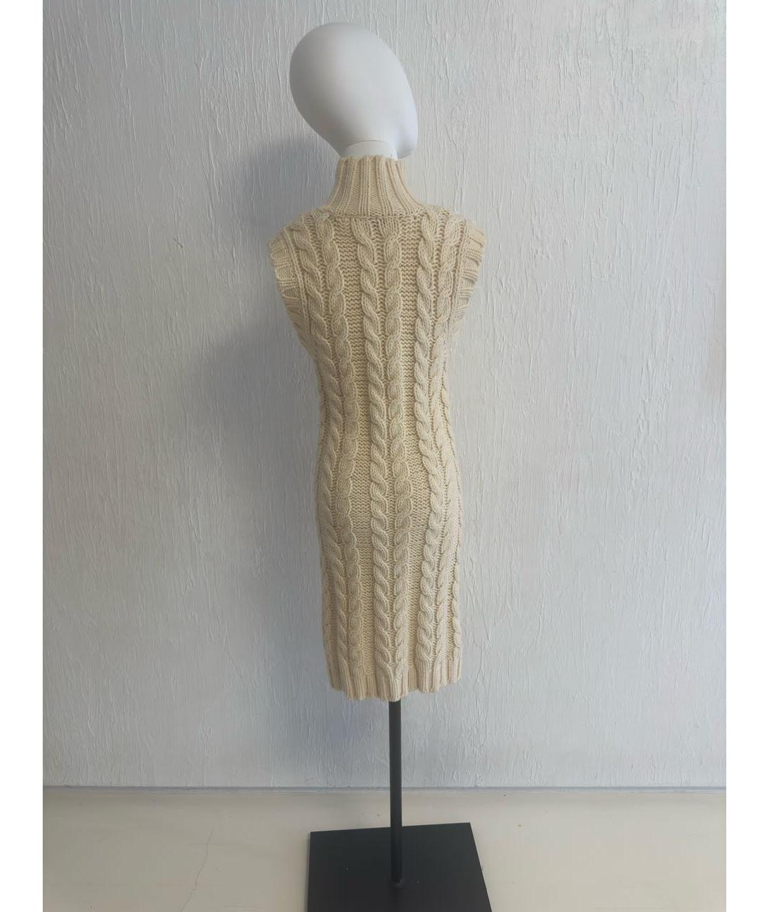 JOHN GALLIANO Белое шерстяное повседневное платье, фото 2