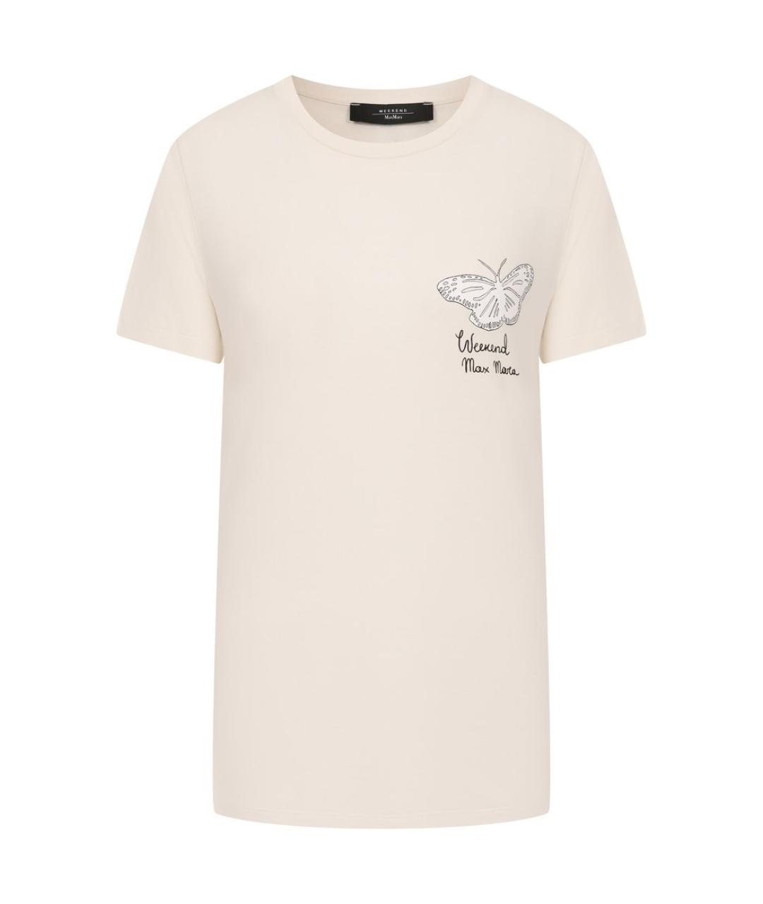 WEEKEND MAX MARA Белая хлопковая футболка, фото 1