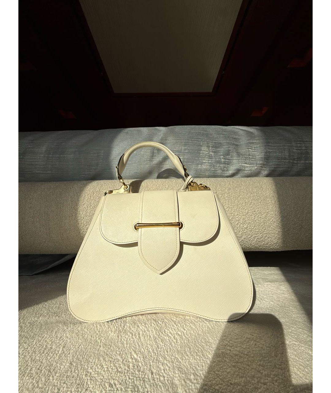 PRADA Белая кожаная сумка с короткими ручками, фото 9