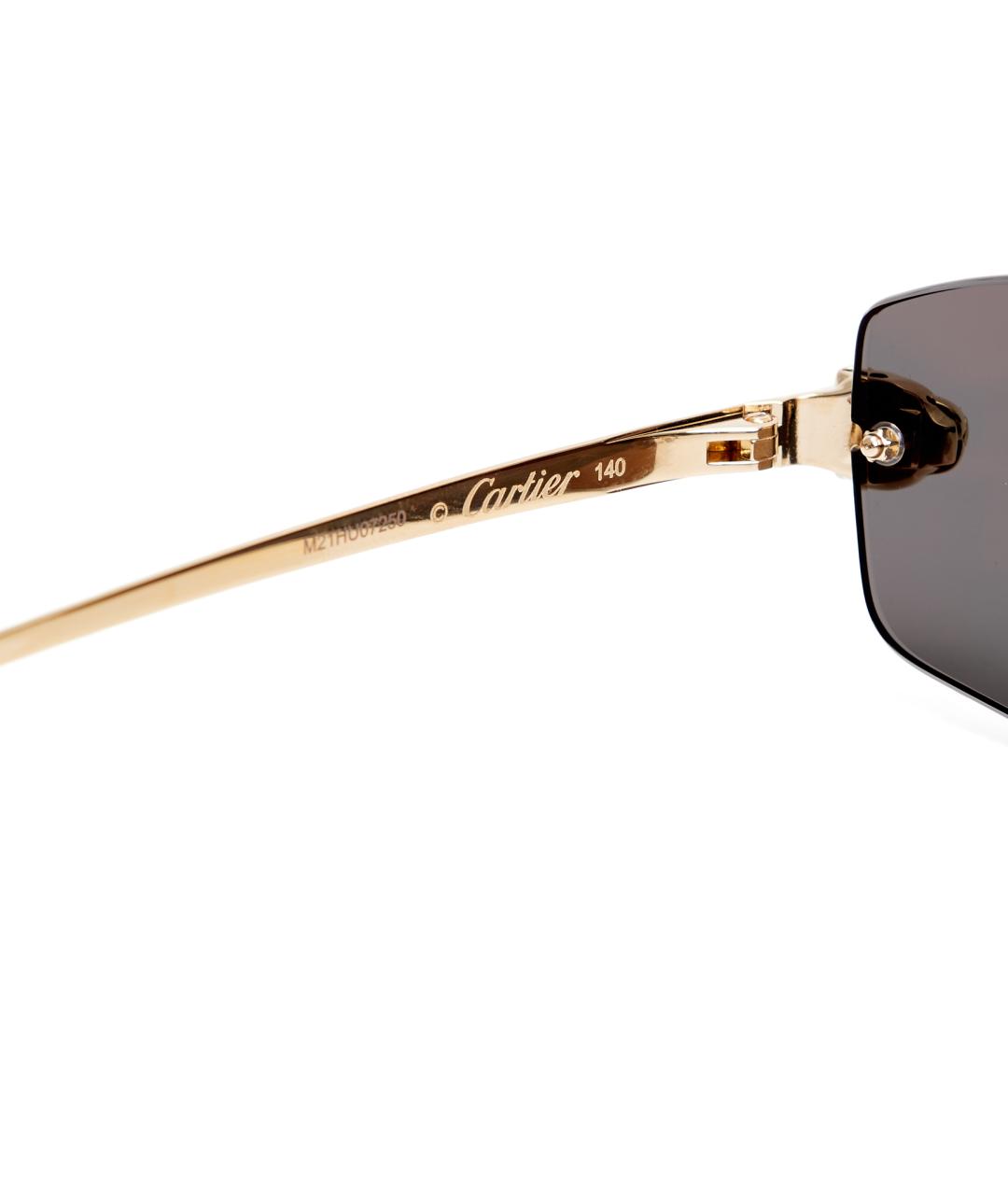 CARTIER Золотые металлические солнцезащитные очки, фото 5