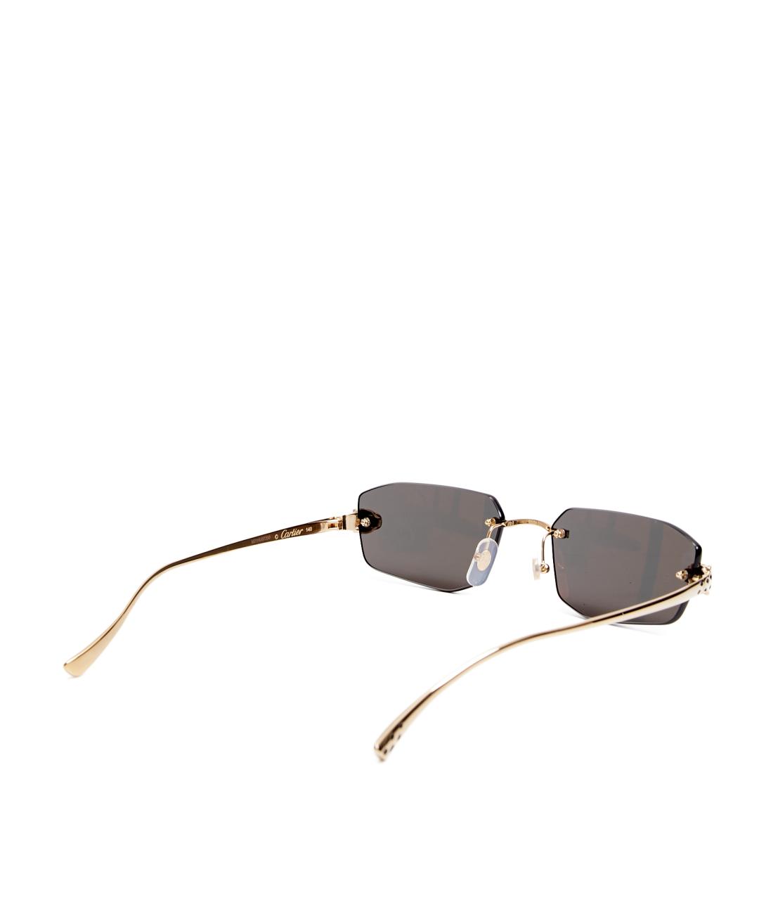 CARTIER Золотые металлические солнцезащитные очки, фото 3