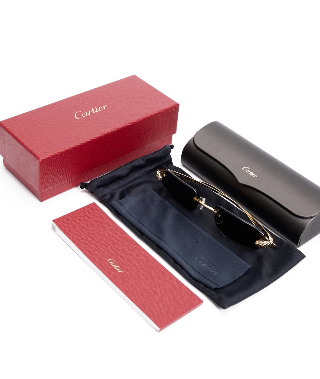 CARTIER Золотые металлические солнцезащитные очки, фото 6