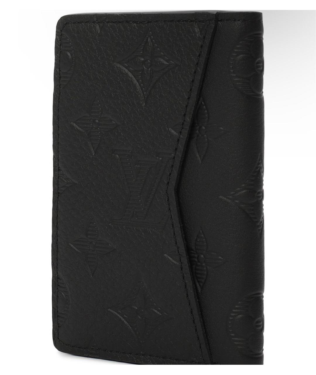 LOUIS VUITTON Черный кожаный кардхолдер, фото 3