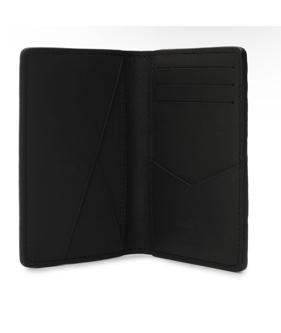 LOUIS VUITTON Черный кожаный кардхолдер, фото 2