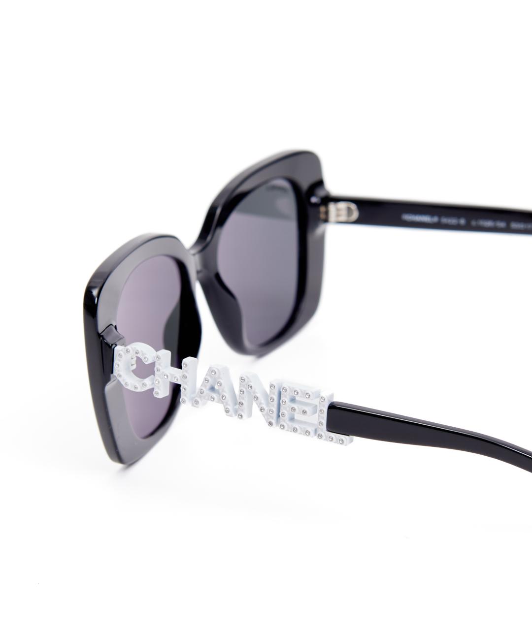 CHANEL Черные пластиковые солнцезащитные очки, фото 4