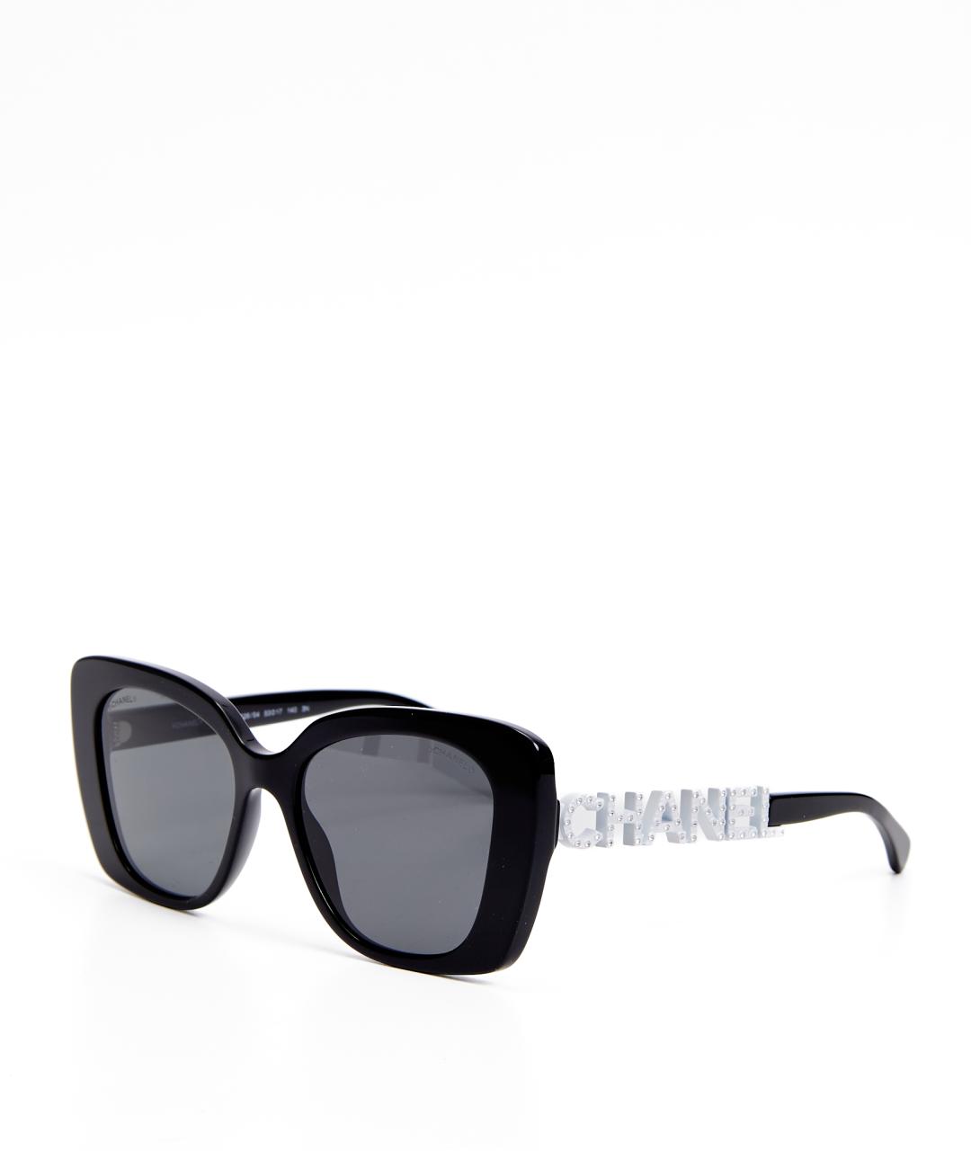 CHANEL Черные пластиковые солнцезащитные очки, фото 2