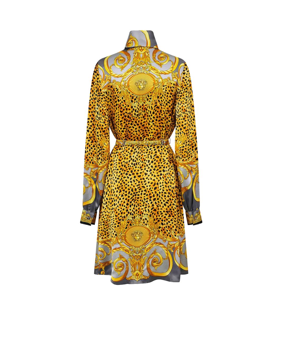 VERSACE Мульти шелковое коктейльное платье, фото 2