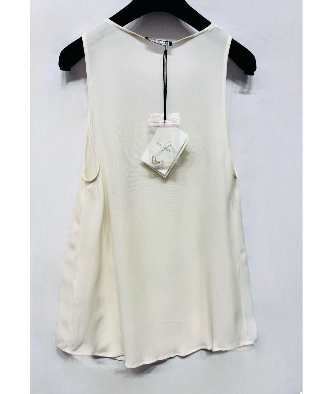 BALMAIN Белая шелковая майка, фото 2