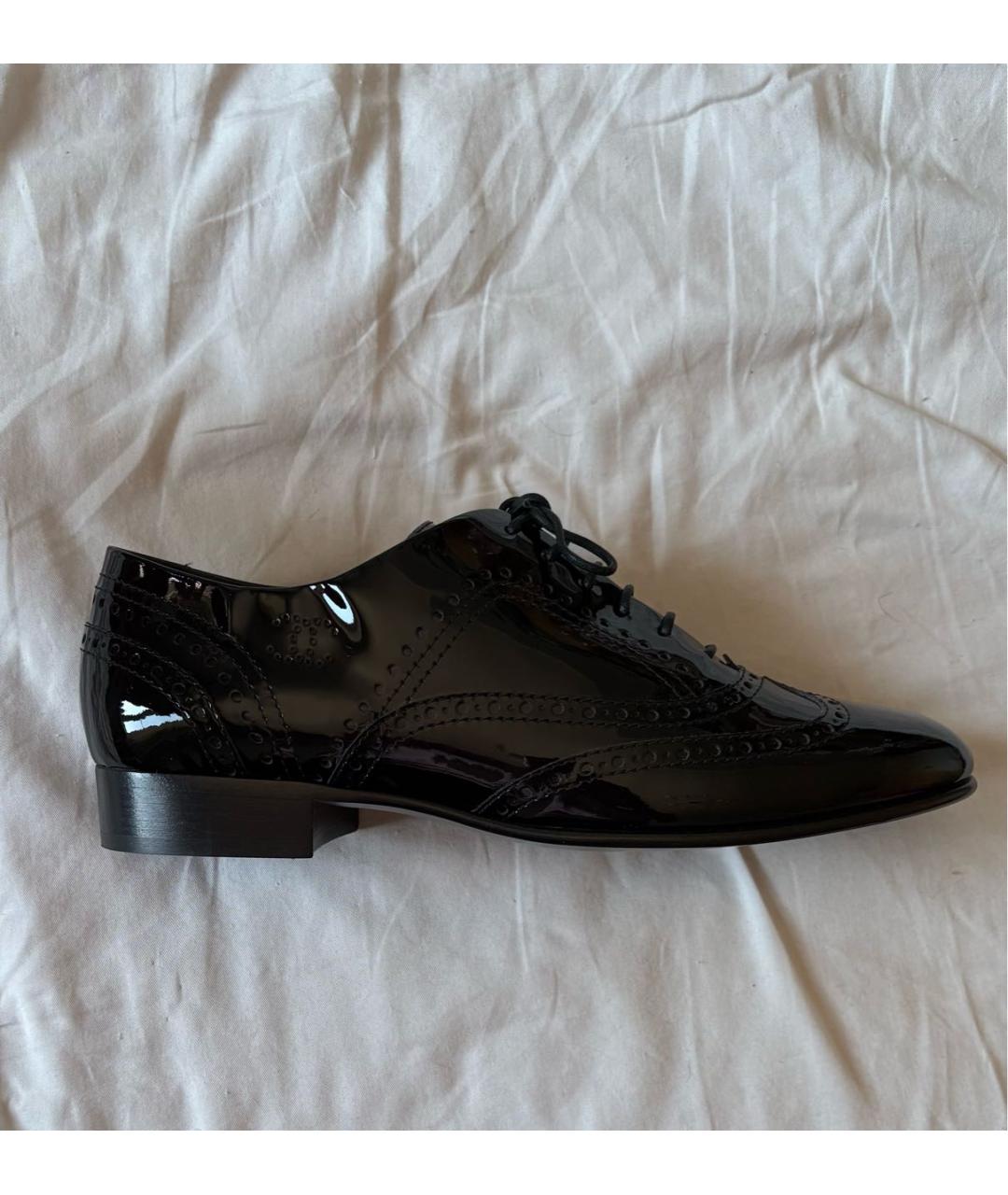CHANEL Черные брогги и оксфорды из лакированной кожи, фото 8
