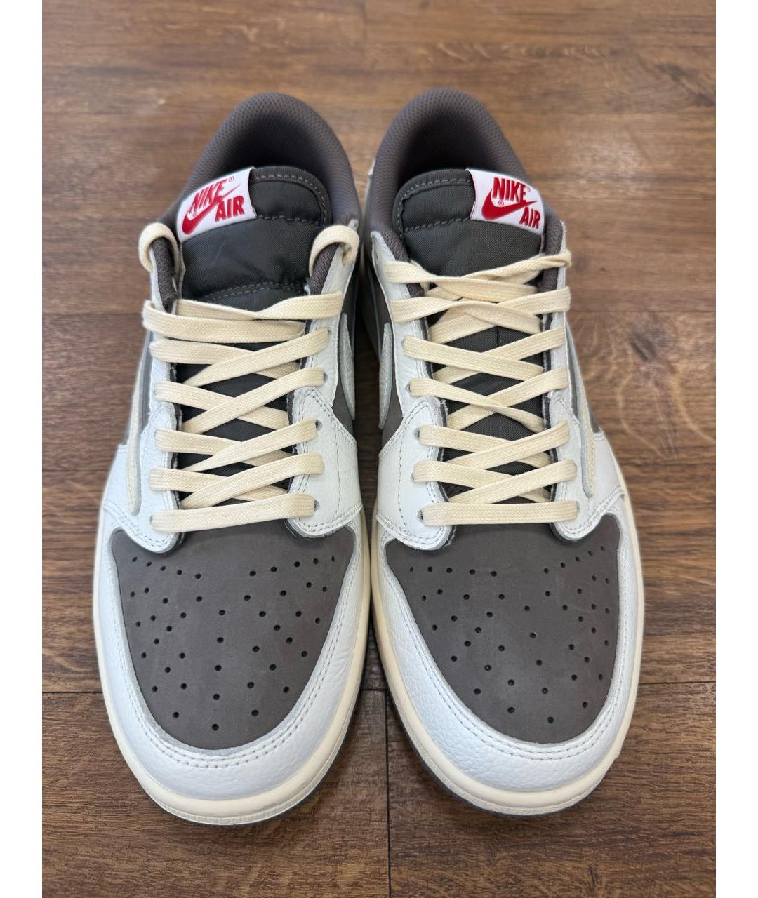 NIKE Серые кожаные низкие кроссовки / кеды, фото 2