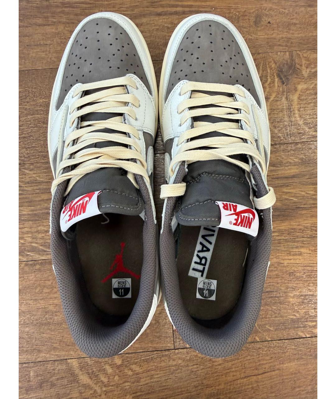 NIKE Серые кожаные низкие кроссовки / кеды, фото 3