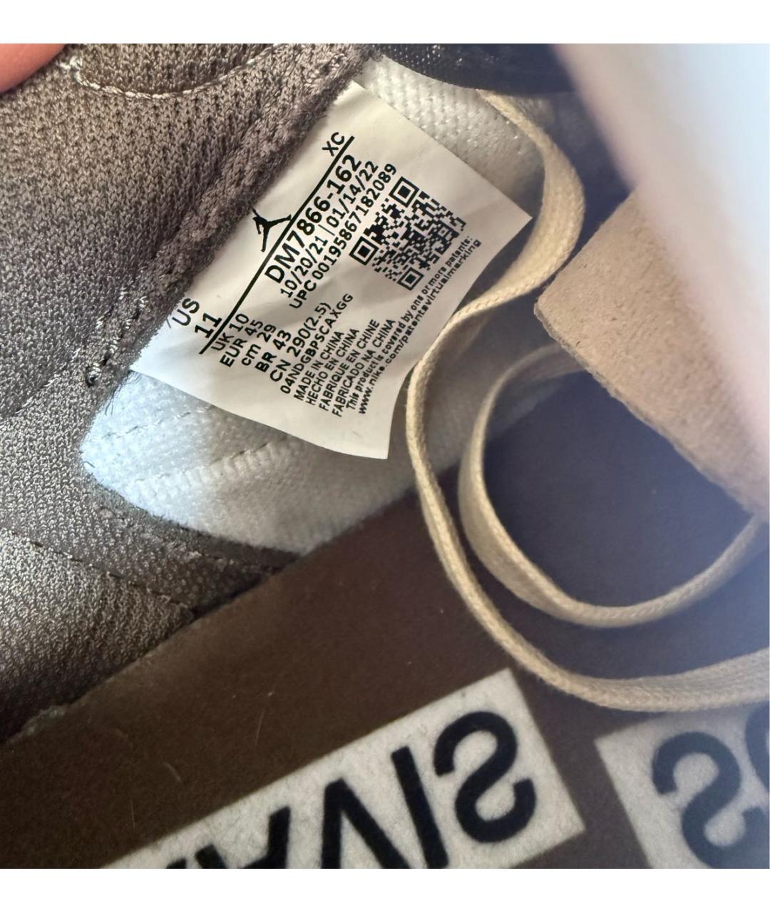 NIKE Серые кожаные низкие кроссовки / кеды, фото 5