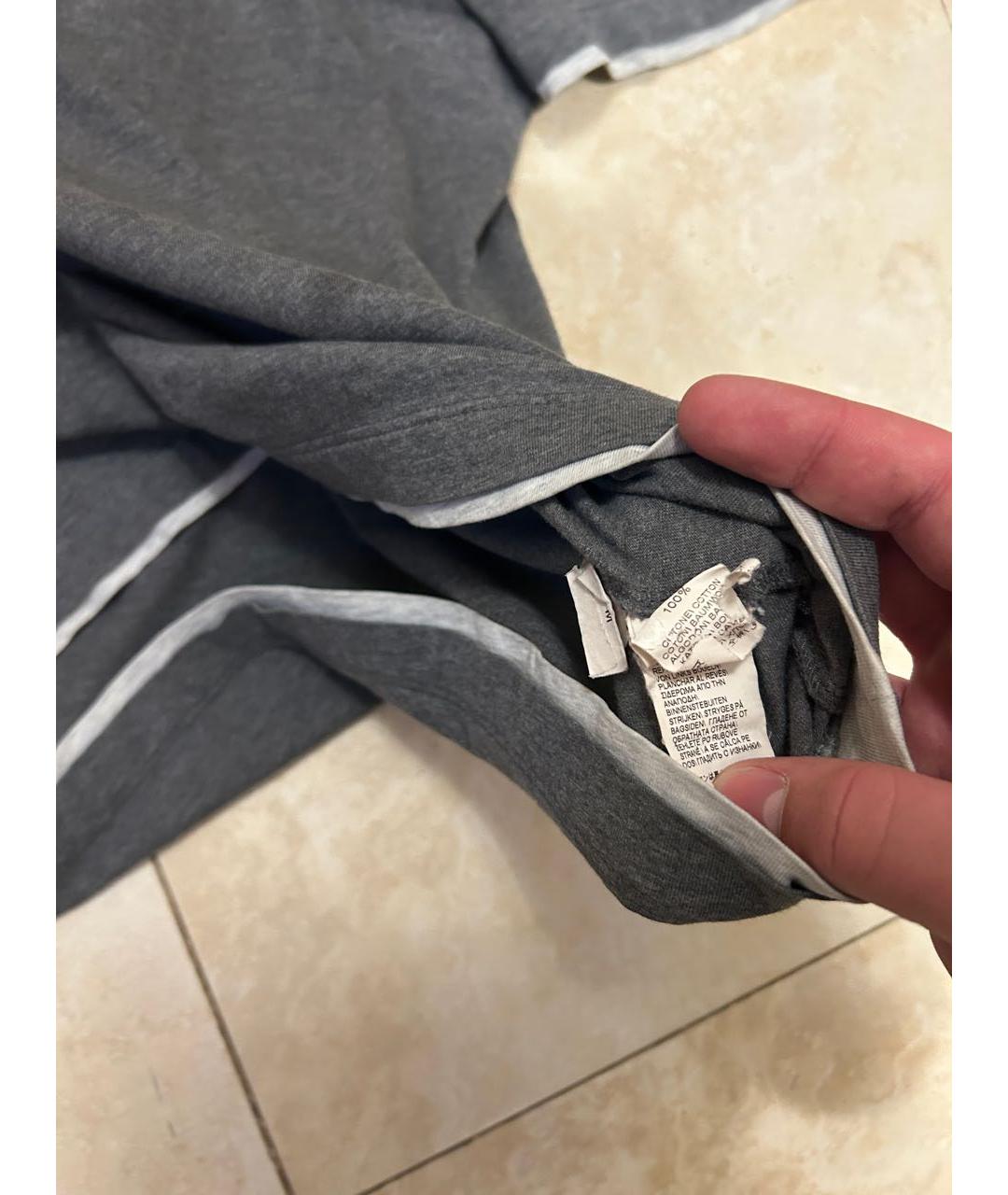 BRUNELLO CUCINELLI Антрацитовая хлопковая футболка, фото 4