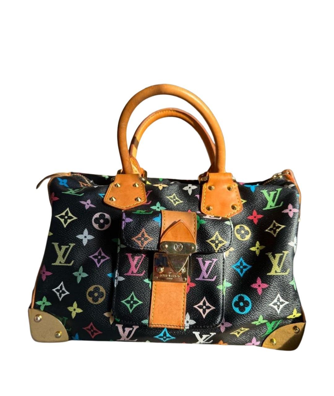 LOUIS VUITTON Черная кожаная сумка с короткими ручками, фото 1
