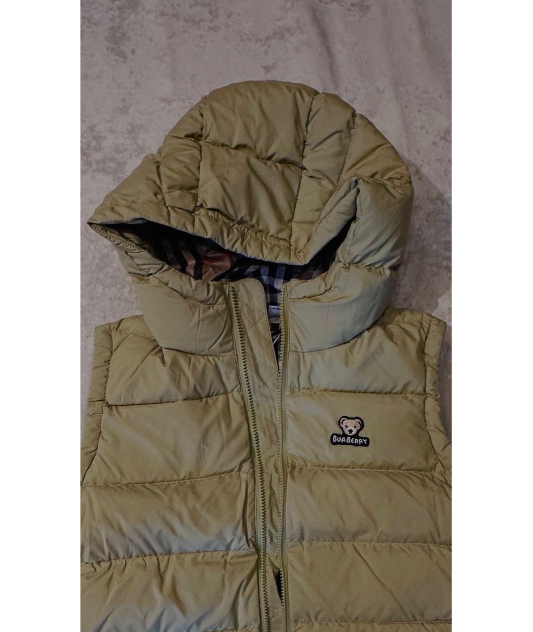 BURBERRY Горчичный хлопковый жакет / жилет, фото 3