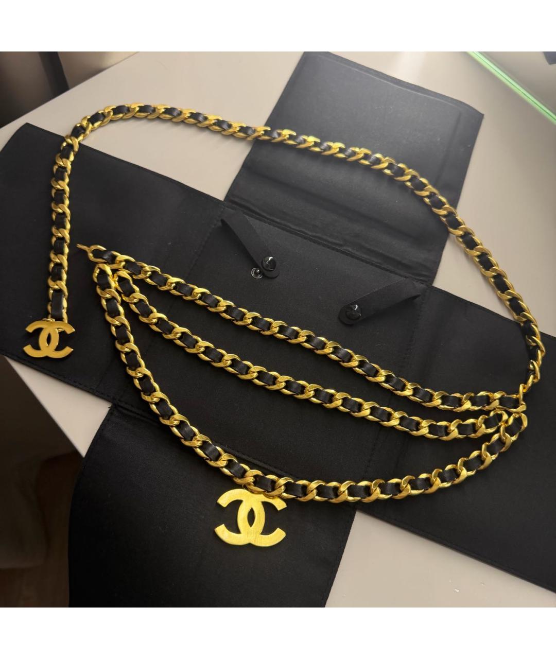 CHANEL Черный кожаный ремень, фото 3