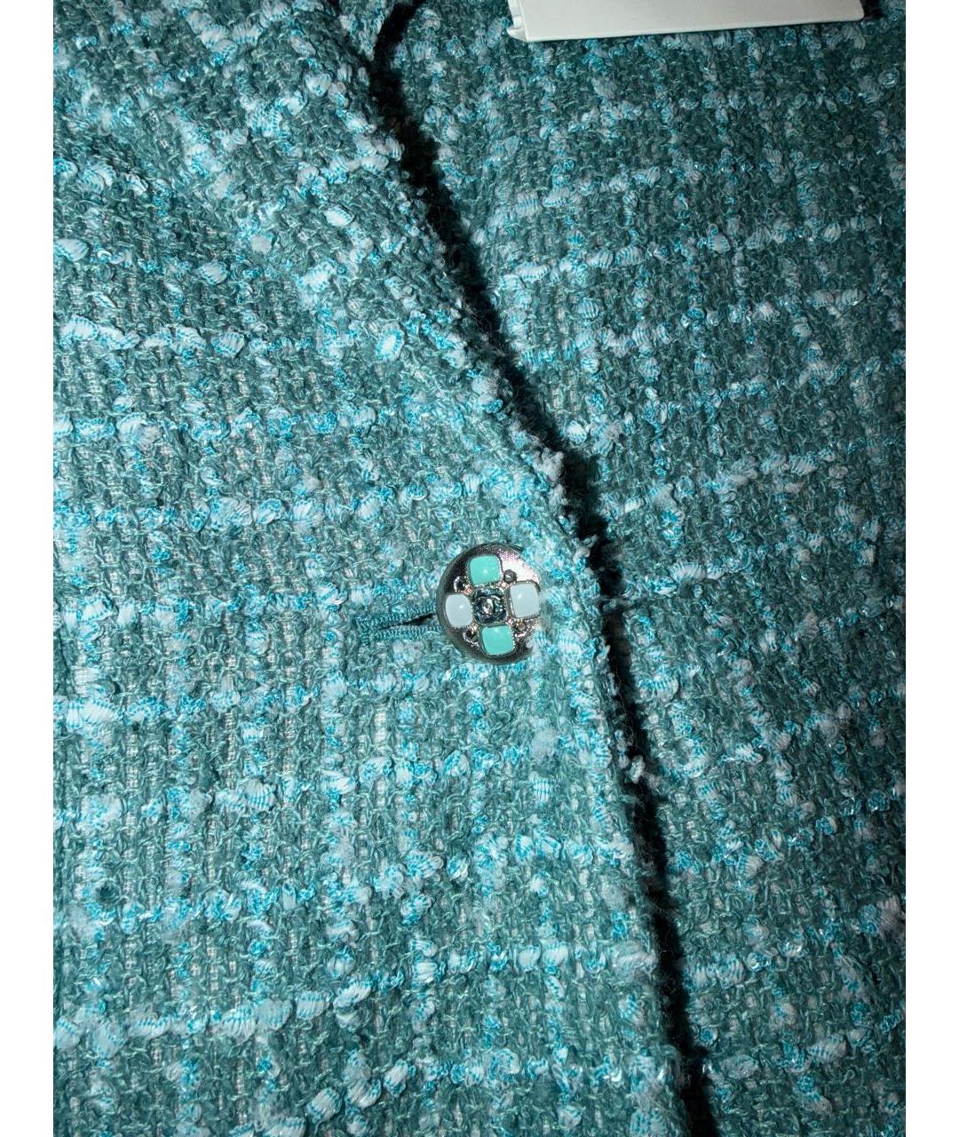 CHANEL Бирюзовые твидовые капри, фото 3
