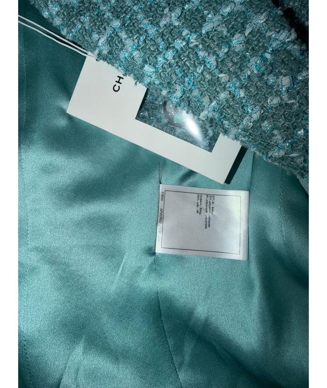 CHANEL Бирюзовые твидовые капри, фото 8