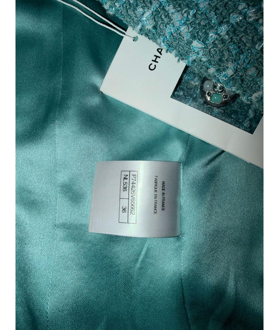 CHANEL Бирюзовые твидовые капри, фото 7