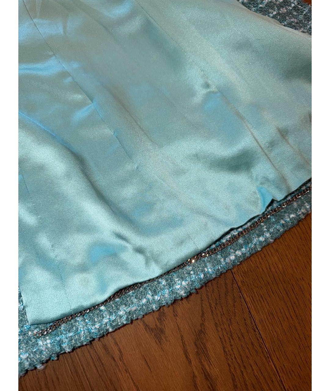 CHANEL Бирюзовые твидовые капри, фото 5