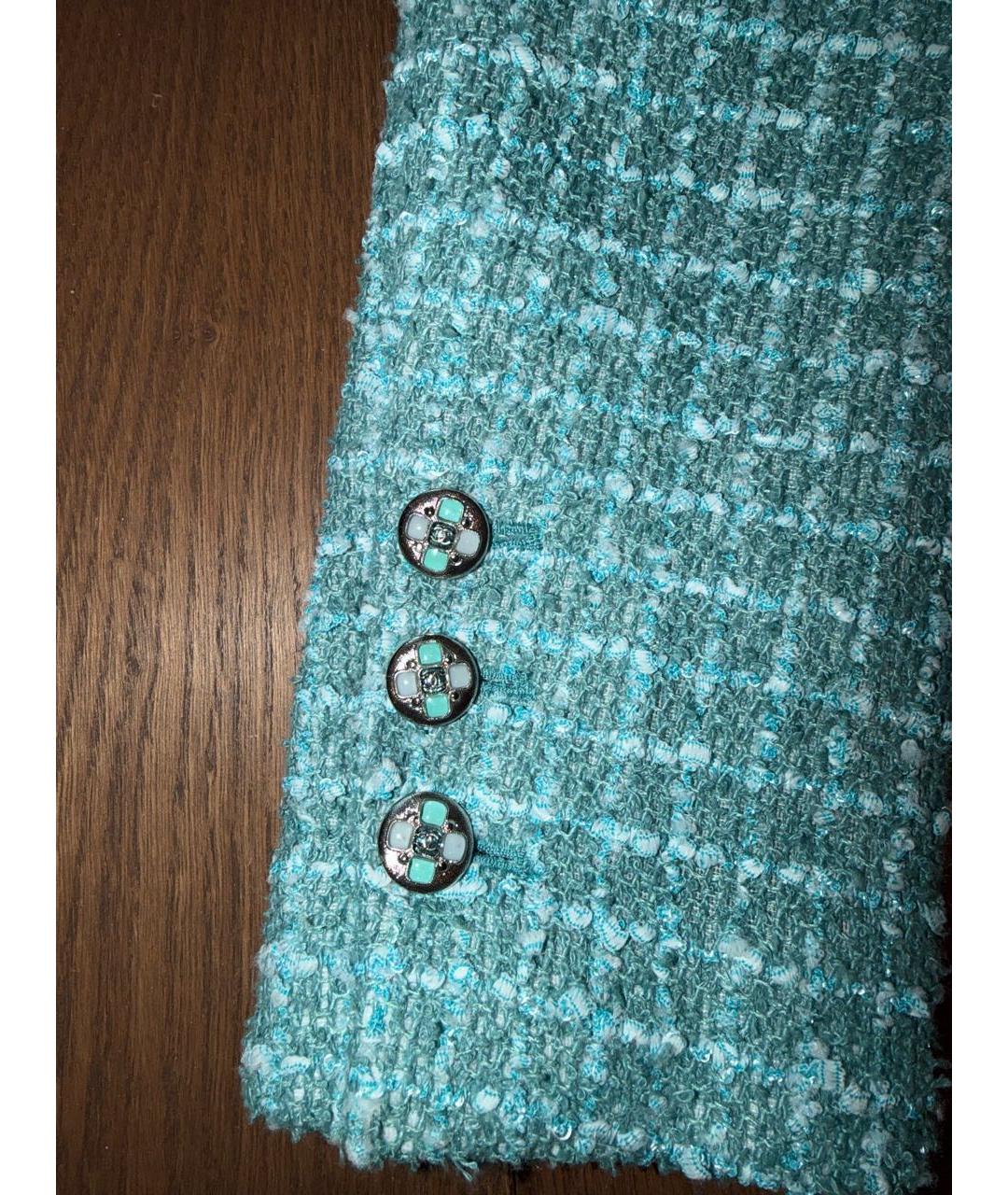 CHANEL Бирюзовые твидовые капри, фото 2