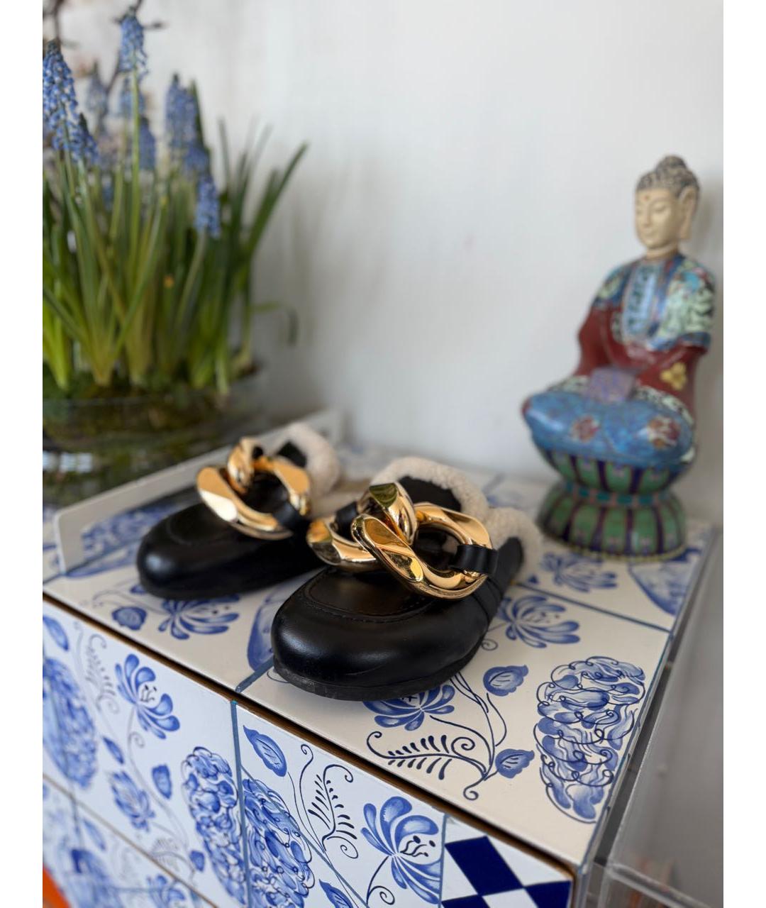 J.W.ANDERSON Черные кожаные мюли, фото 6