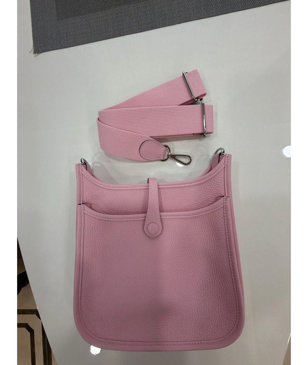 HERMES Розовая кожаная сумка через плечо, фото 3