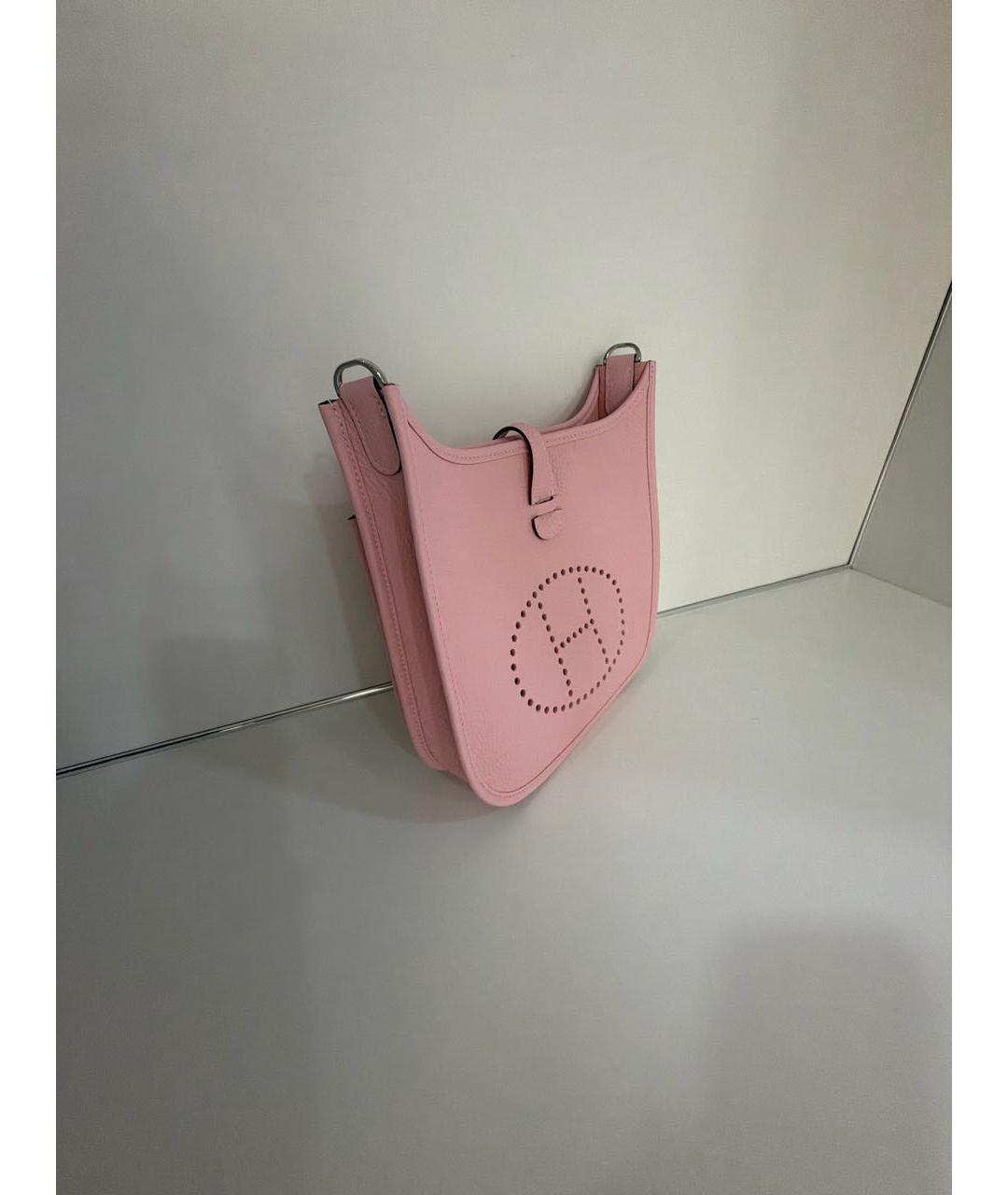 HERMES Розовая кожаная сумка через плечо, фото 2