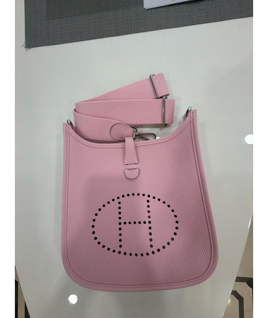 HERMES Розовая кожаная сумка через плечо, фото 7