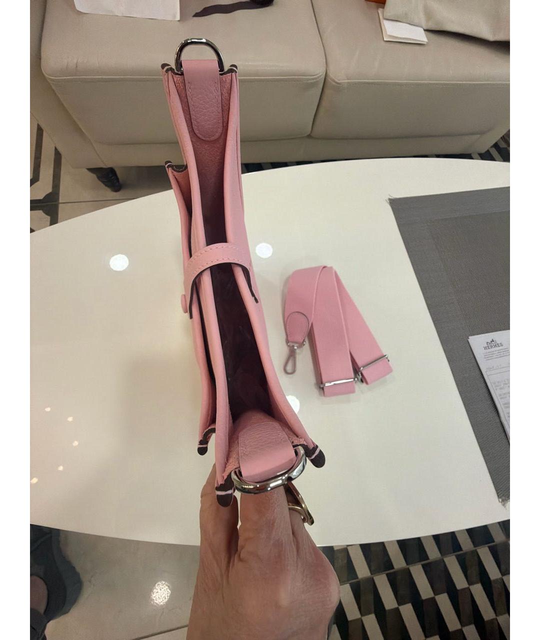 HERMES Розовая кожаная сумка через плечо, фото 4