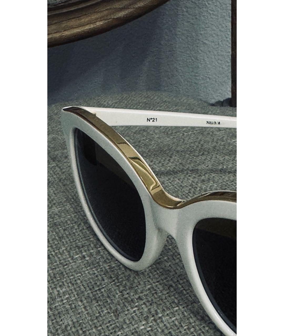 LINDA FARROW Белые пластиковые солнцезащитные очки, фото 3