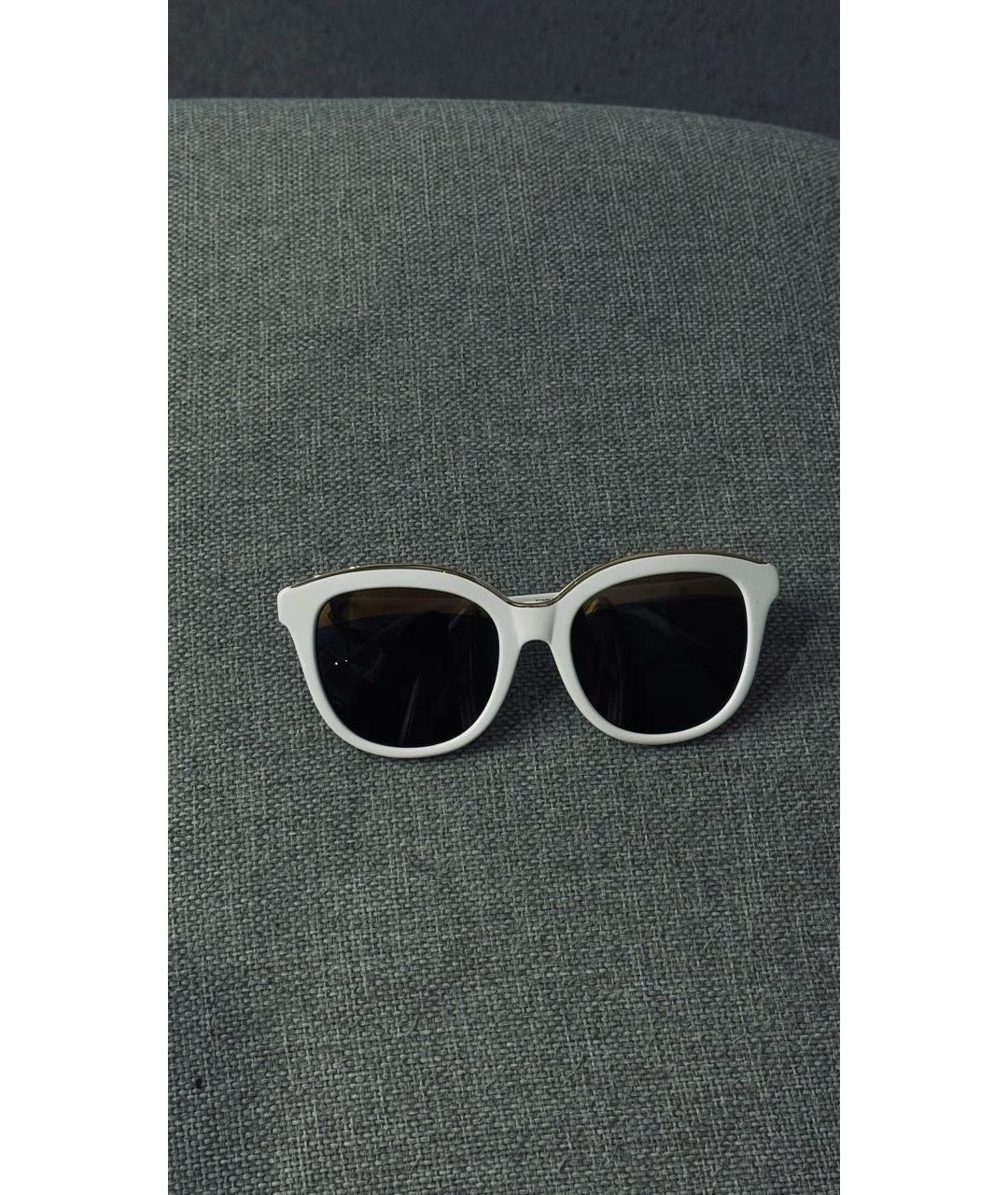 LINDA FARROW Белые пластиковые солнцезащитные очки, фото 5
