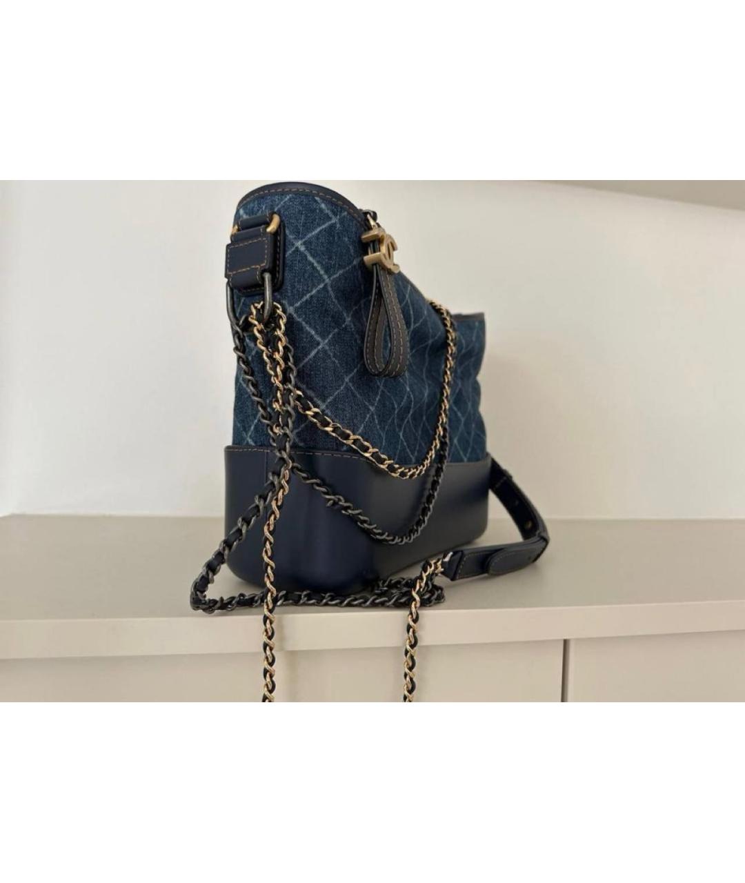 CHANEL Синяя деним сумка через плечо, фото 3