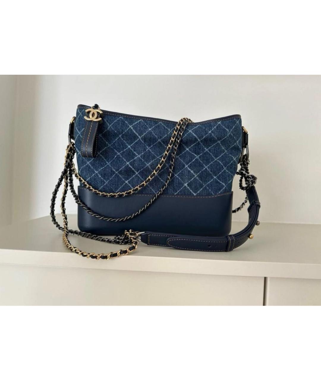 CHANEL Синяя деним сумка через плечо, фото 2