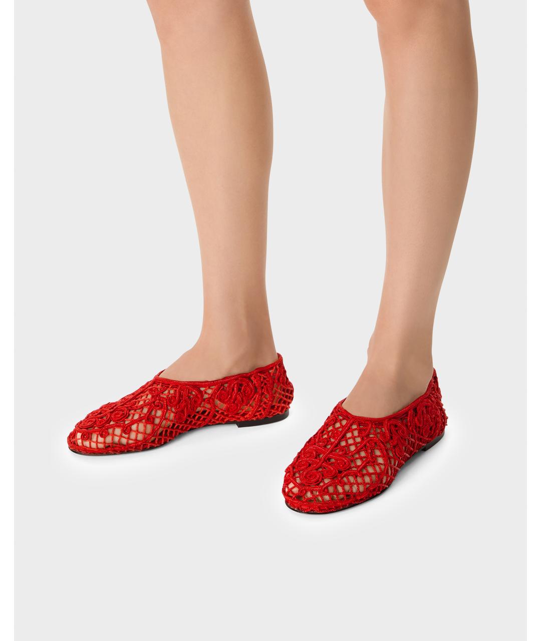 Odissì Красные текстильные балетки, фото 5