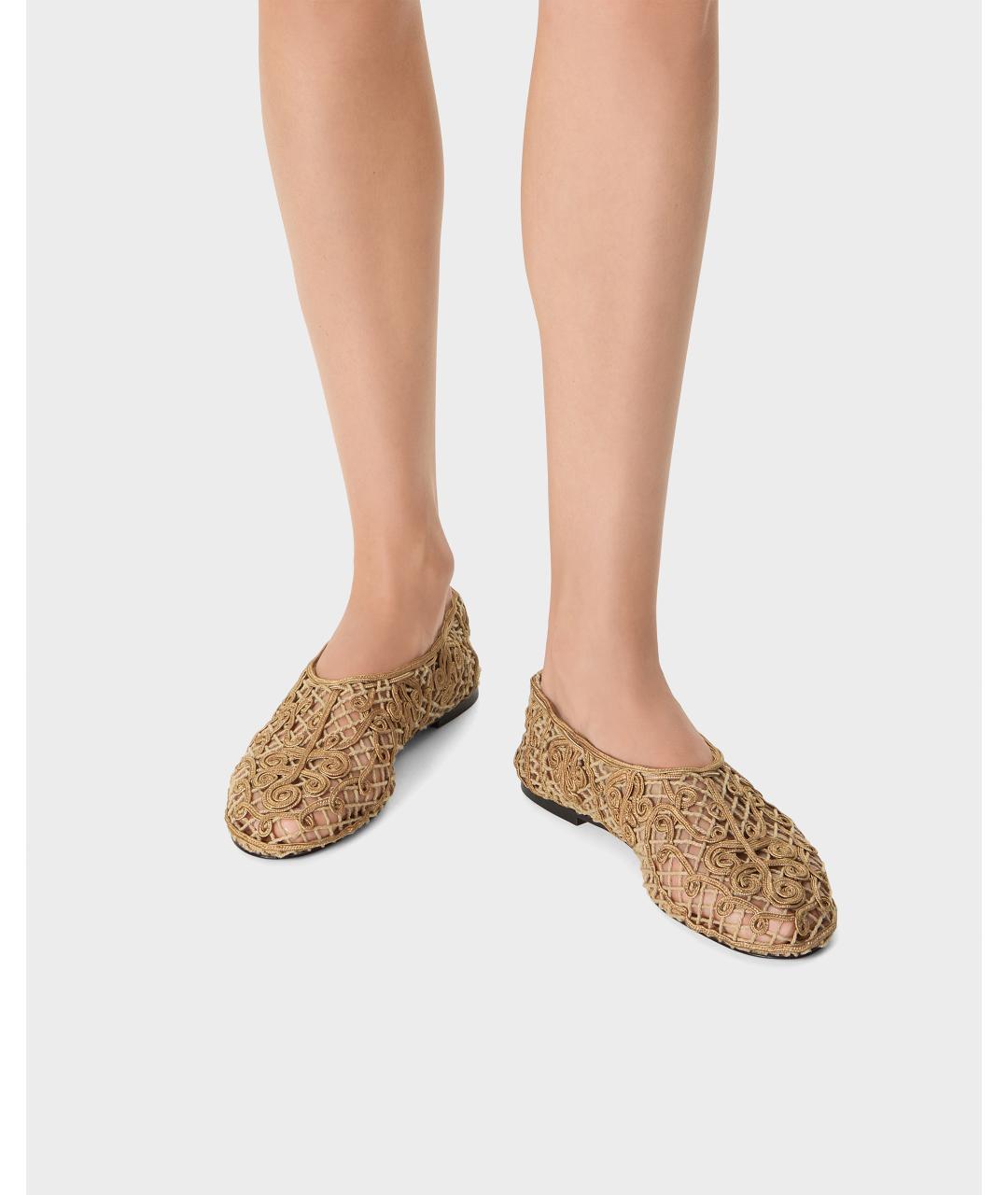 Odissì Бежевые текстильные балетки, фото 5