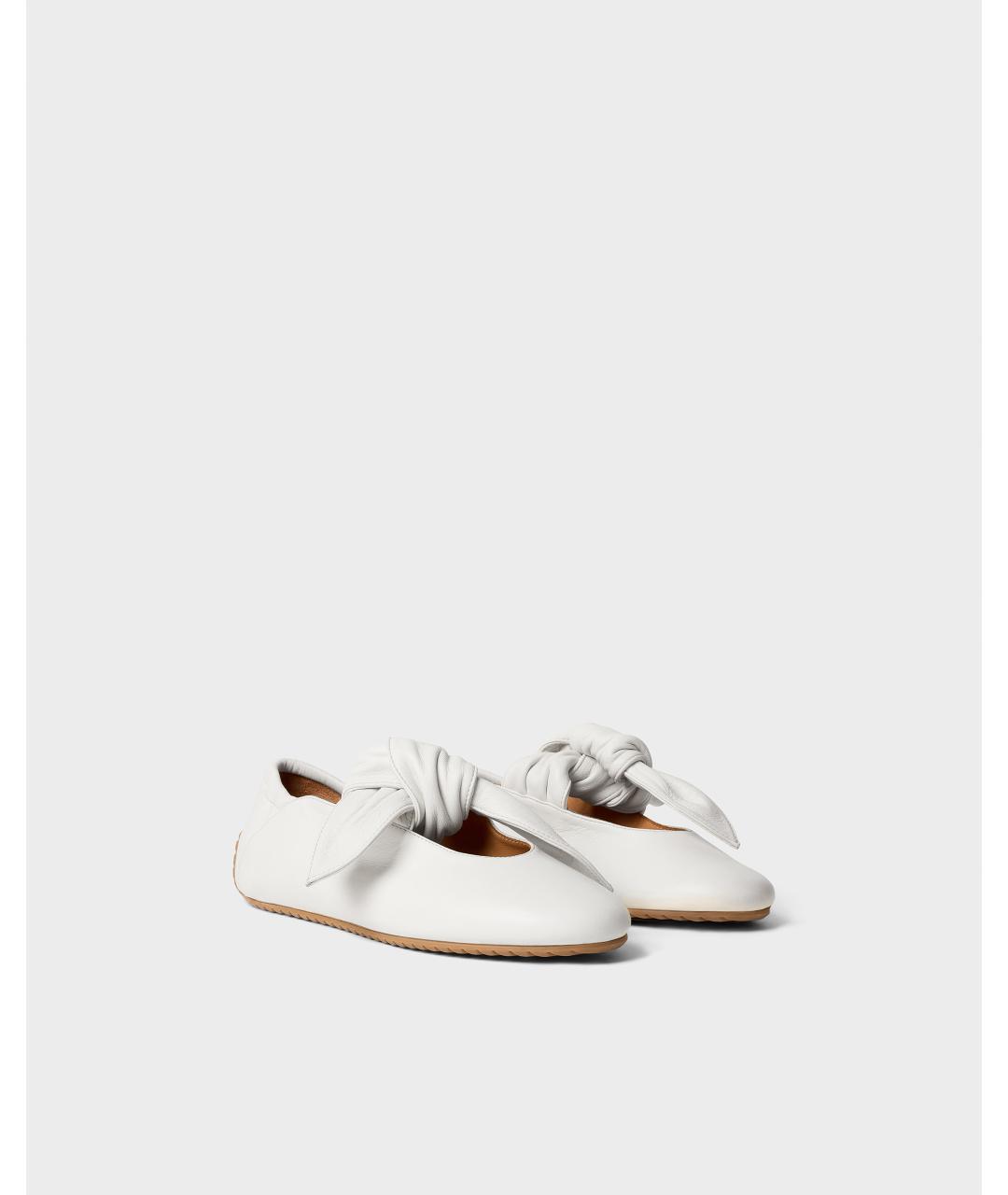 Odissì Белые кожаные балетки, фото 2