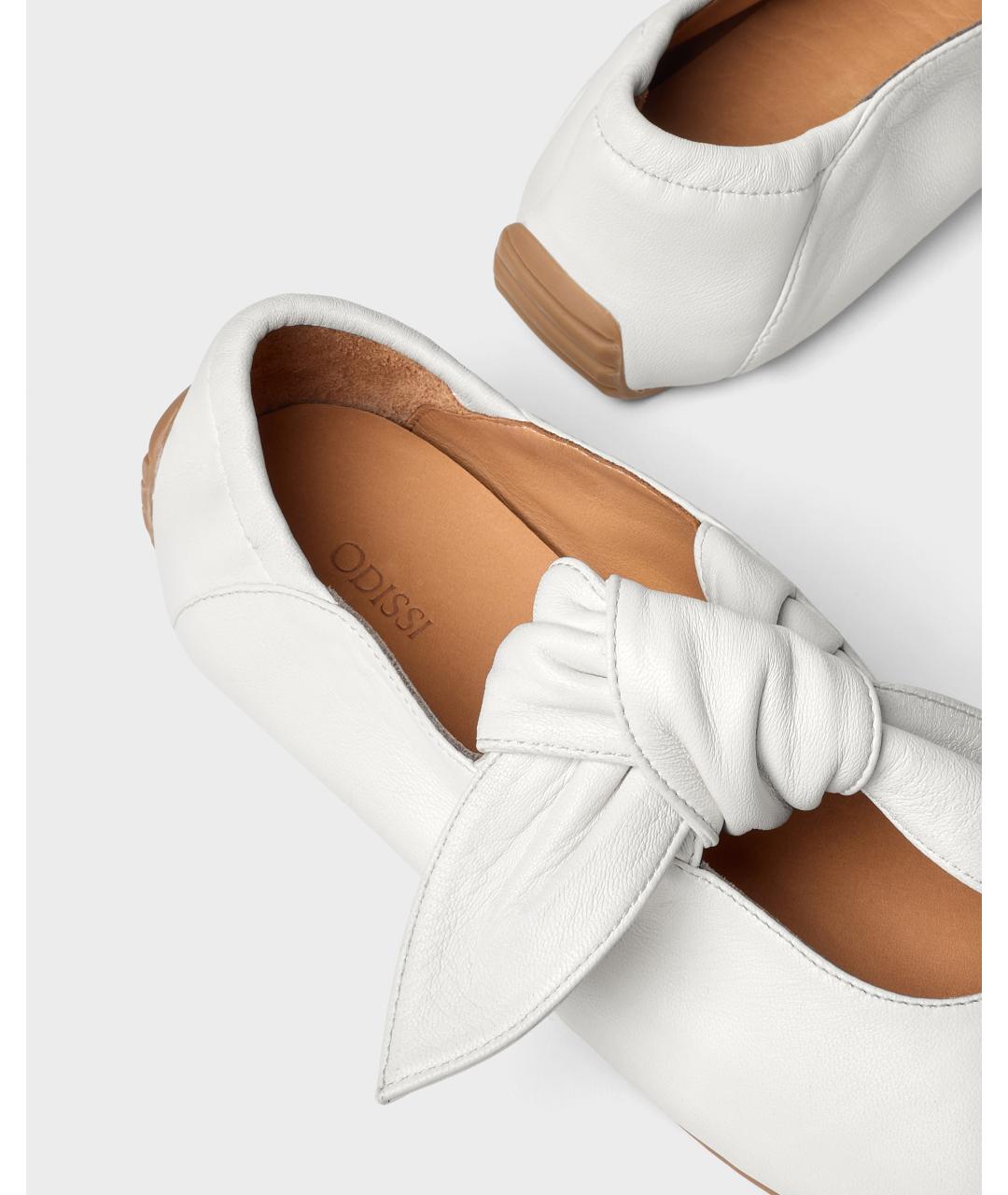 Odissì Белые кожаные балетки, фото 4