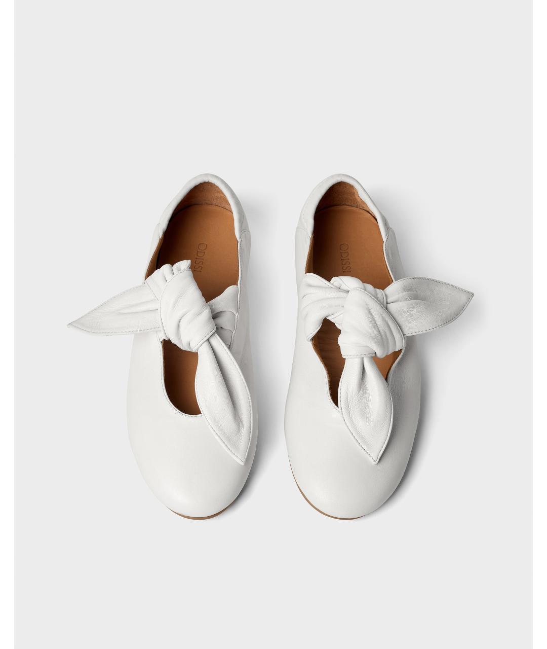 Odissì Белые кожаные балетки, фото 3