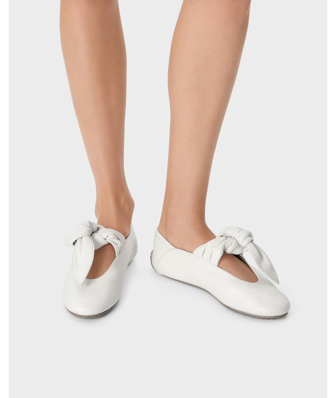 Odissì Белые кожаные балетки, фото 5