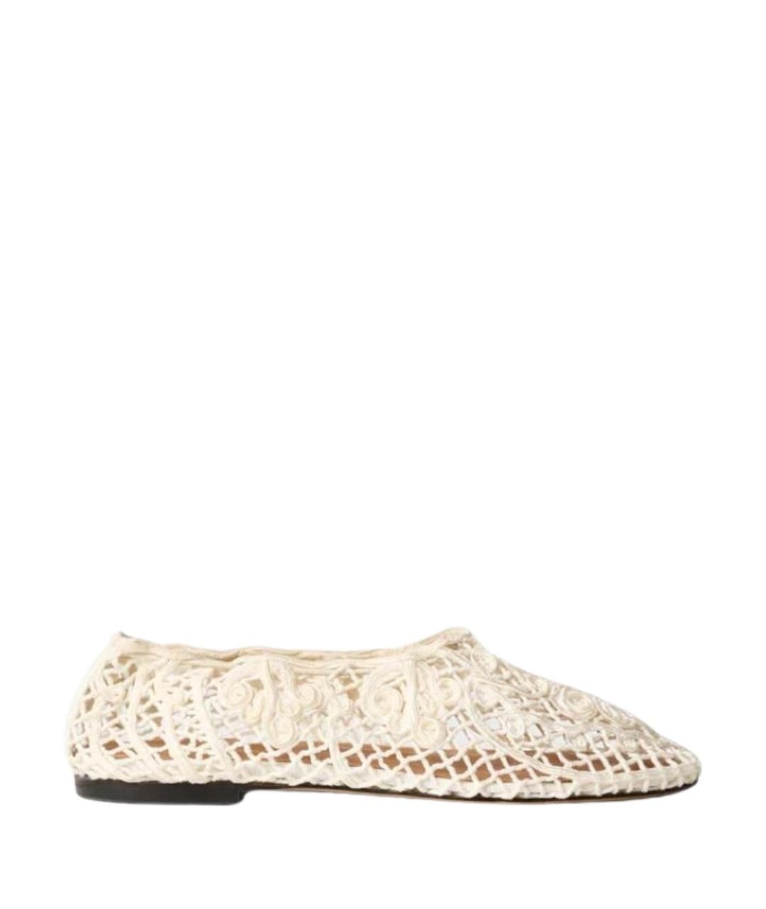 Odissì Белые текстильные балетки, фото 1